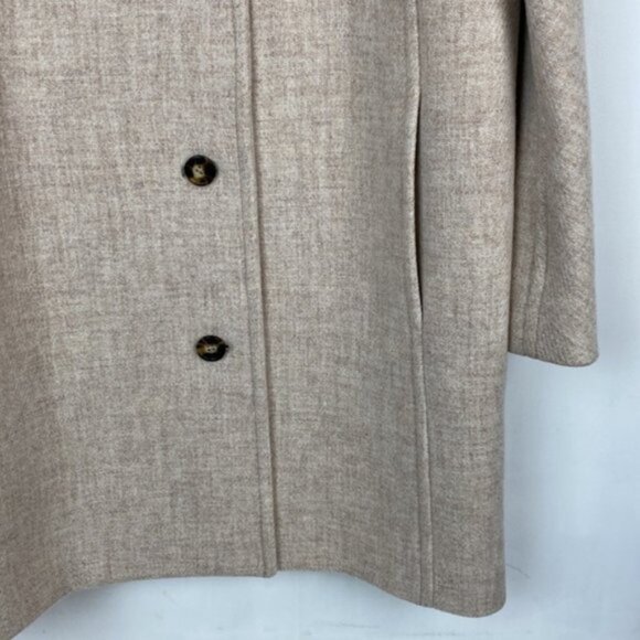 NWOT J.Crew 6 Villa Coat Oatmeal Italian Wool Zip + Buttons - Picture 10 of 15